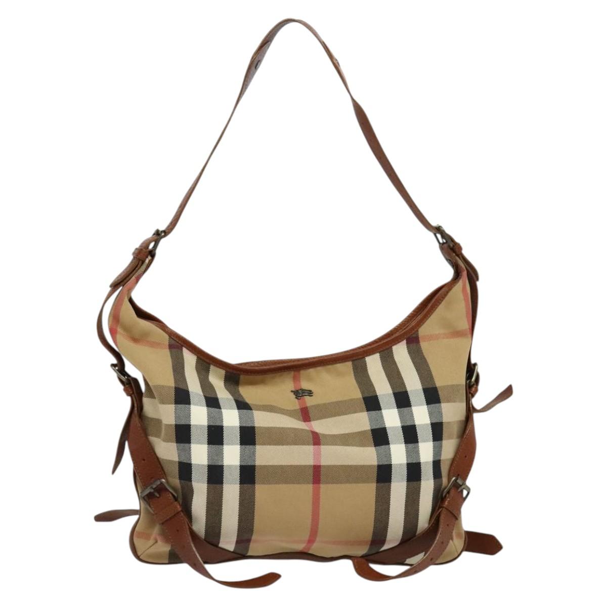 BURBERRY Shoulder Bag Canvas Brown Auth BA1646