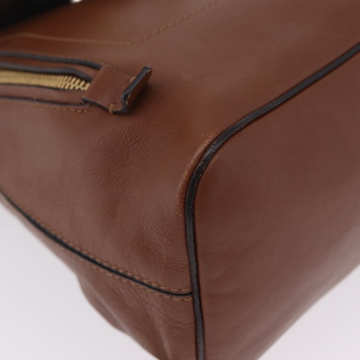 Chloe Faye Mini Backpack Leather Brown Gold Auth BA16466