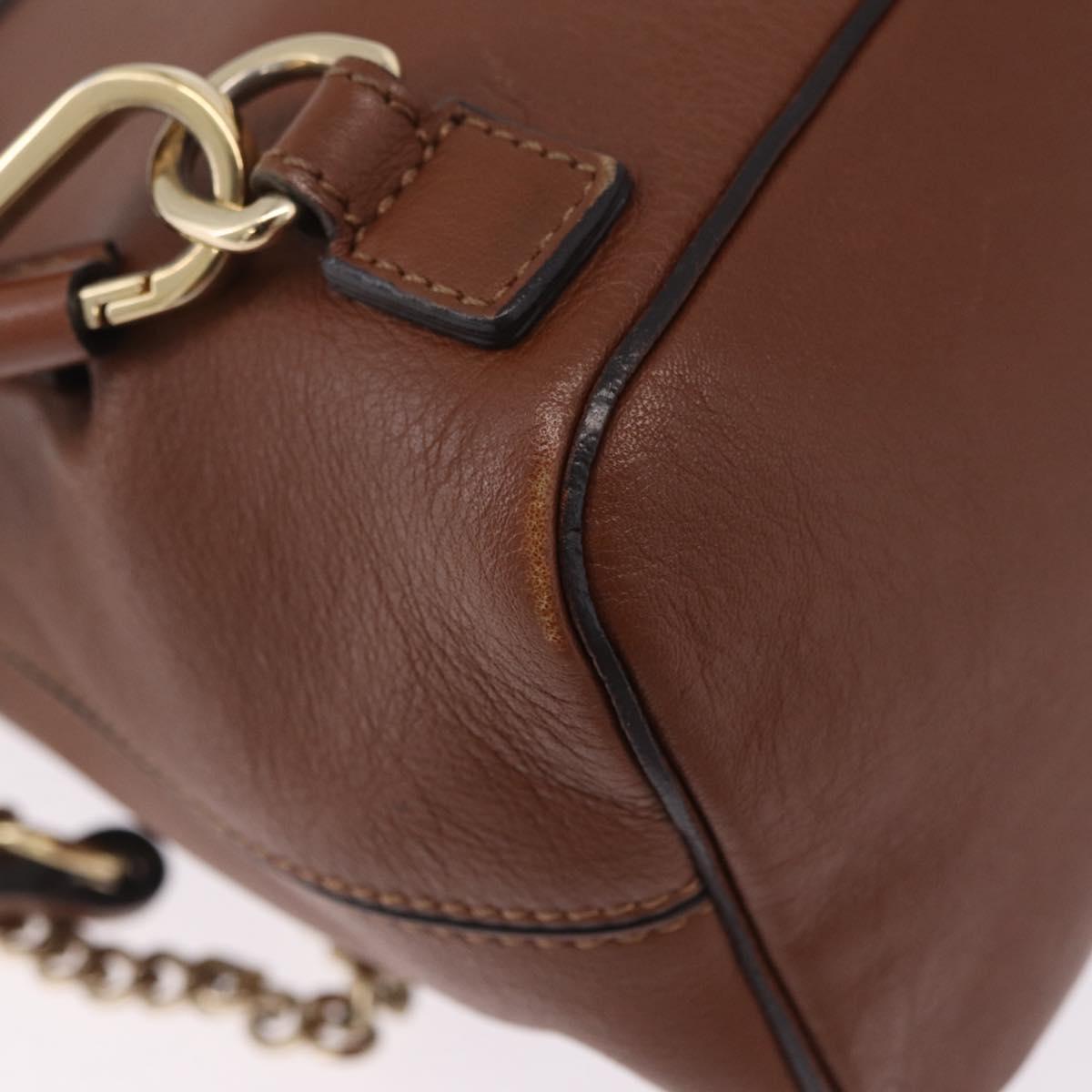Chloe Faye Mini Backpack Leather Brown Gold Auth BA16466