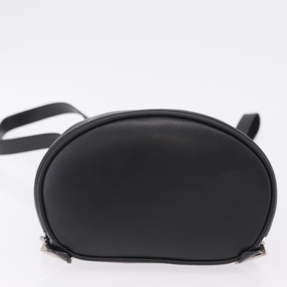 Salvatore Ferragamo Gancini Backpack Leather Black Silver Auth BA16468