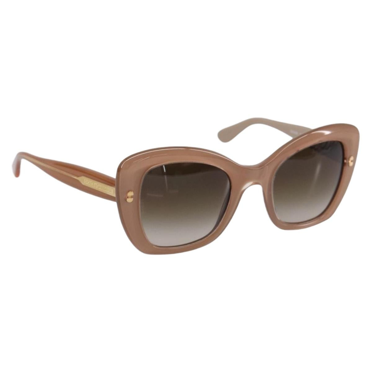 Dolce & Gabbana Sunglasses Plastic Beige Gold Auth BA16469V