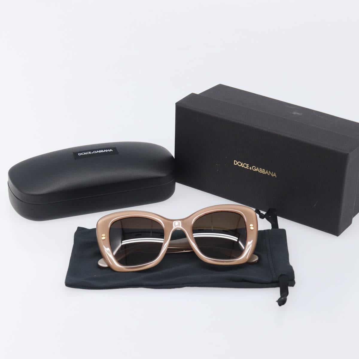 Dolce & Gabbana Sunglasses Plastic Beige Gold Auth BA16469V