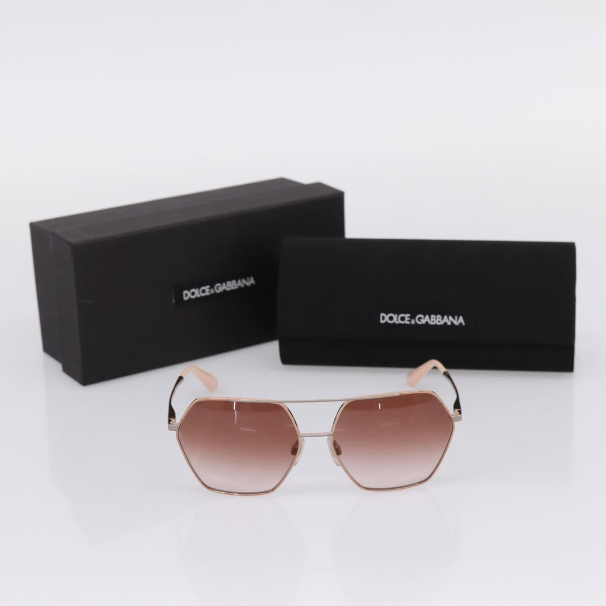 Dolce & Gabbana Sunglasses Metal Beige Gold Auth BA16472