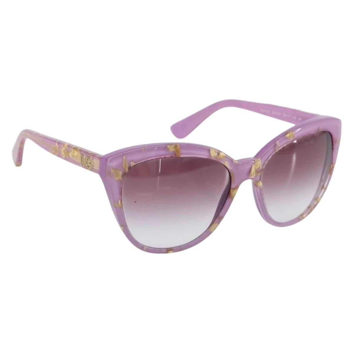 Dolce & Gabbana Sunglasses Plastic Purple Gold Auth BA16473V