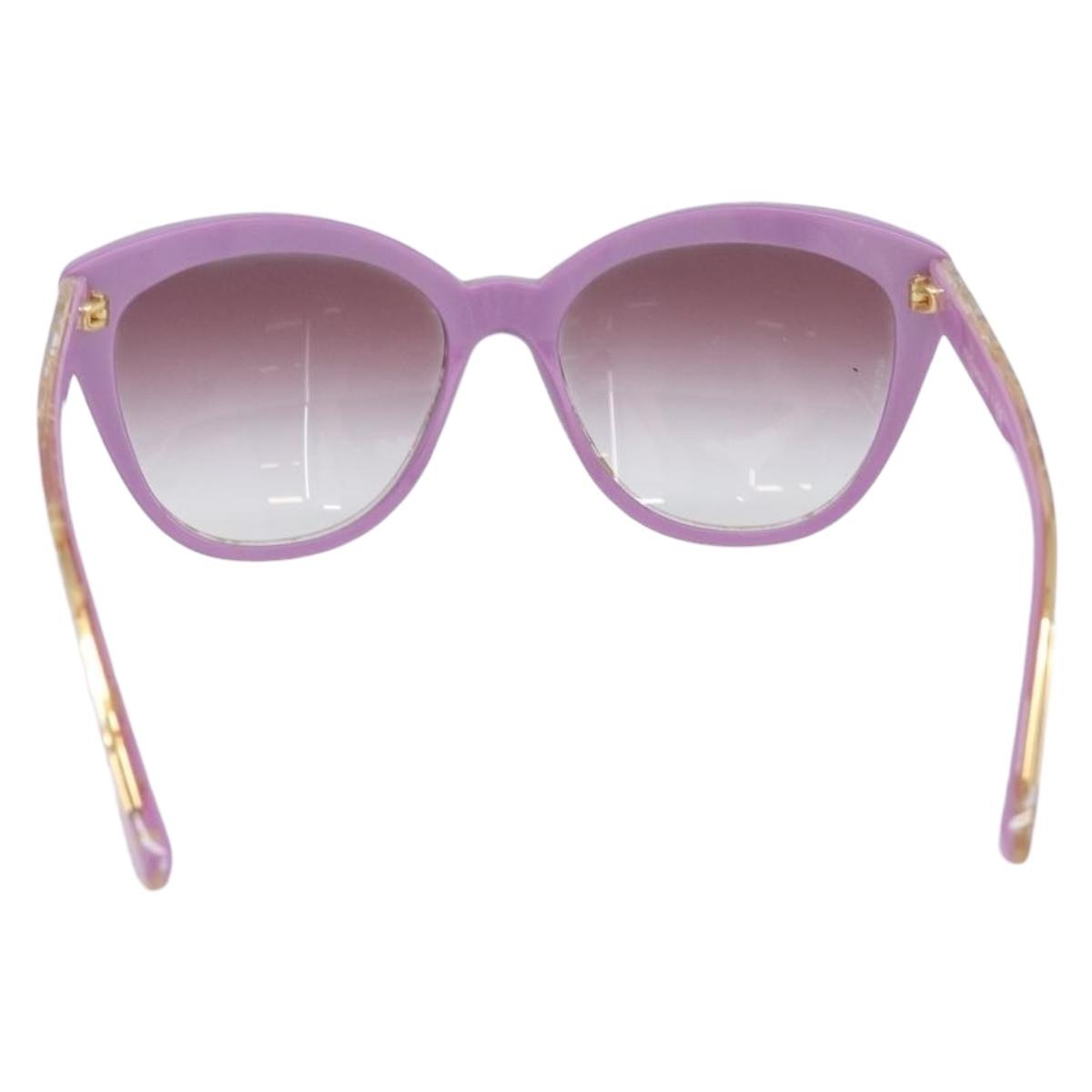Dolce & Gabbana Sunglasses Plastic Purple Gold Auth BA16473V