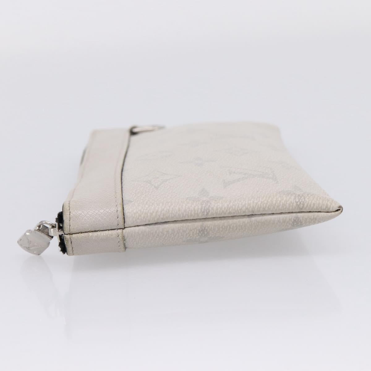 LOUIS VUITTON Monogram Taigarama Pochette Discovery PM White M30279 Auth BA16482