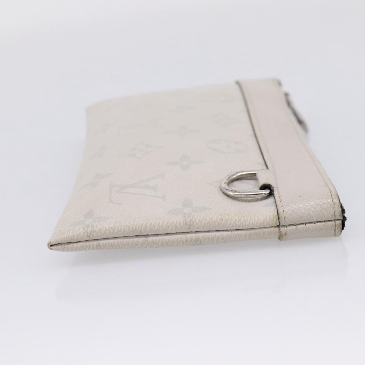 LOUIS VUITTON Monogram Taigarama Pochette Discovery PM White M30279 Auth BA16482