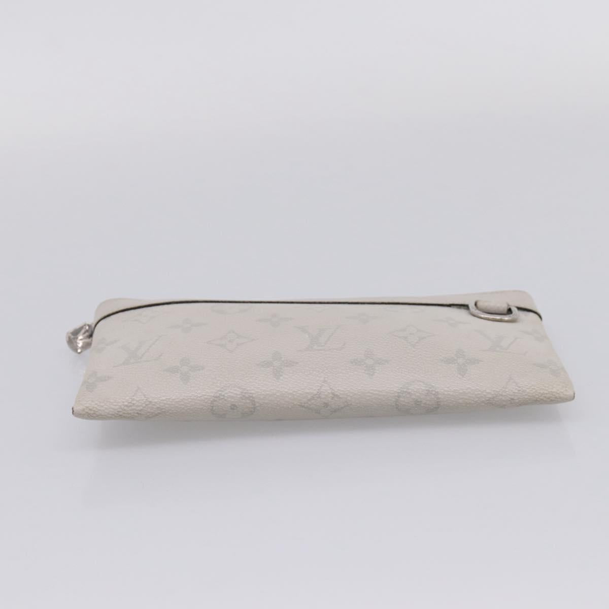 LOUIS VUITTON Monogram Taigarama Pochette Discovery PM White M30279 Auth BA16482