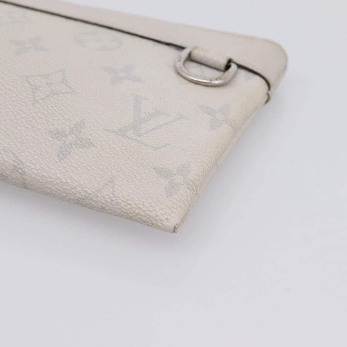 LOUIS VUITTON Monogram Taigarama Pochette Discovery PM White M30279 Auth BA16482