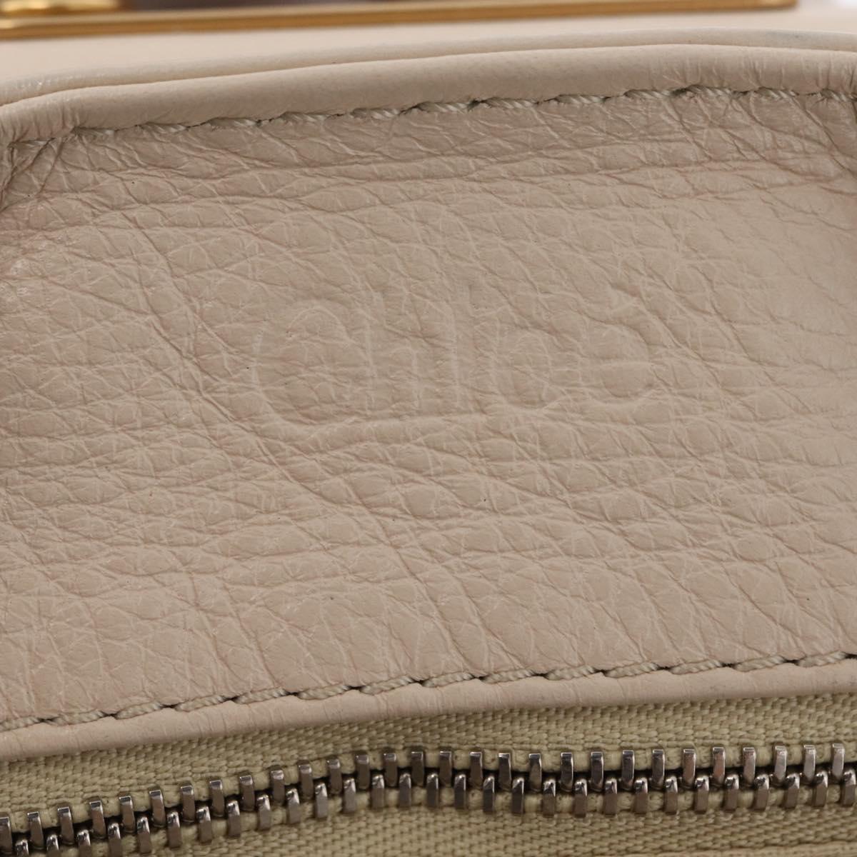 Chloe Paddington Hand Bag Leather Ivory Gold Tone Auth BA16483V