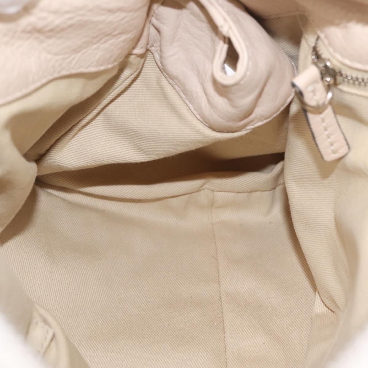 Chloe Paddington Hand Bag Leather Ivory Gold Tone Auth BA16483V