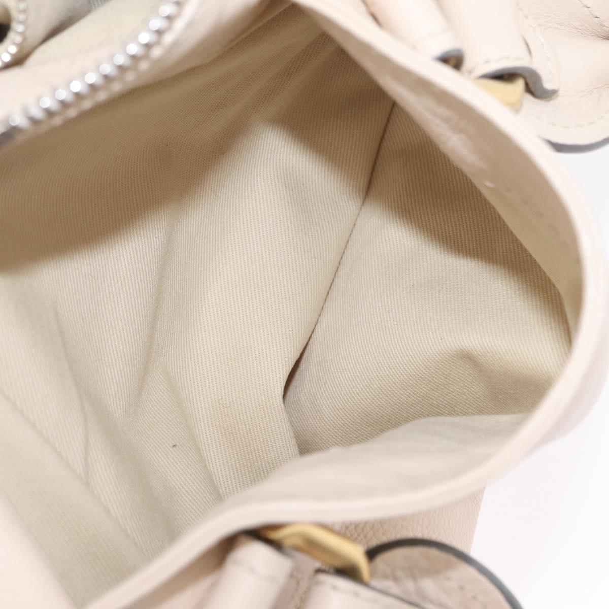 Chloe Paddington Hand Bag Leather Ivory Gold Tone Auth BA16483V