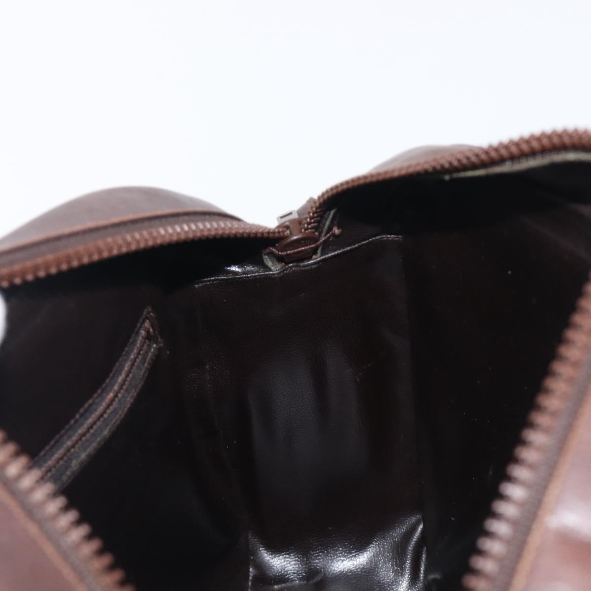 CELINE Macadam Shoulder Bag Suede Brown Gold Tone Auth BA16486
