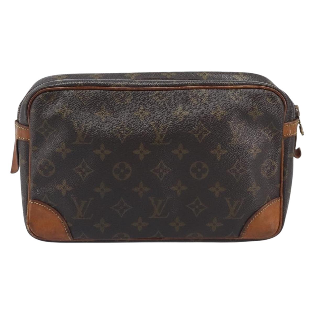 LOUIS VUITTON Monogram Compiegne 28 Clutch Bag M51845 LV Auth BA16487