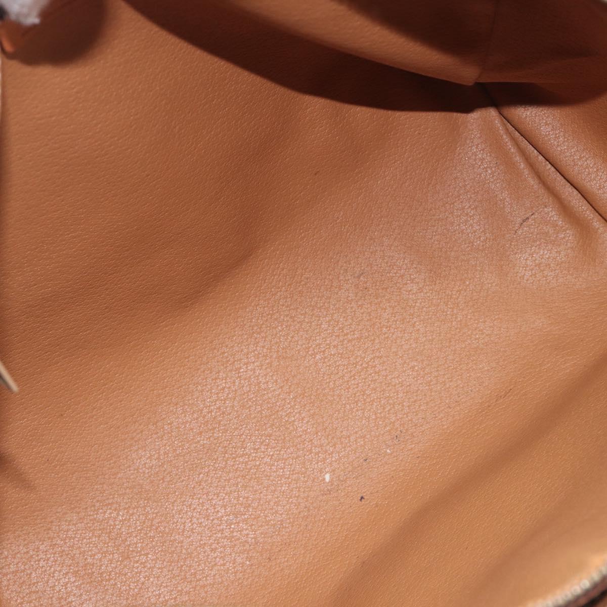 CELINE Macadam Hand Bag PVC Brown Gold Tone Auth BA16504