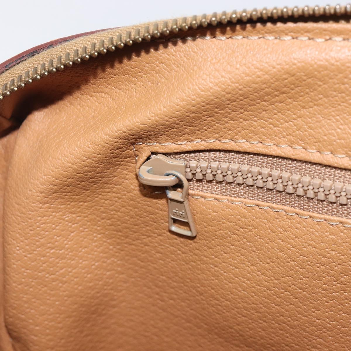 CELINE Macadam Hand Bag PVC Brown Gold Tone Auth BA16504