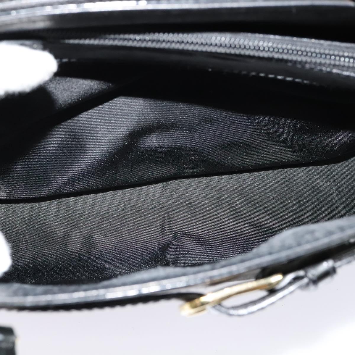 Christian Dior Trotter Canvas Hand Bag Black Gold Auth BA1651