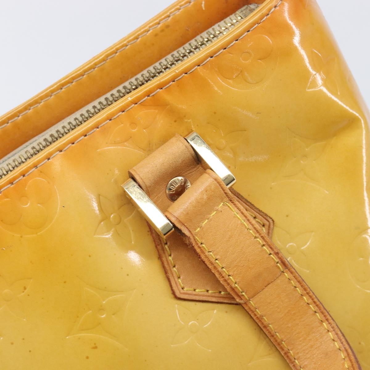 LOUIS VUITTON Monogram Vernis Houston Hand Bag Beige M91004 LV Auth BA16516