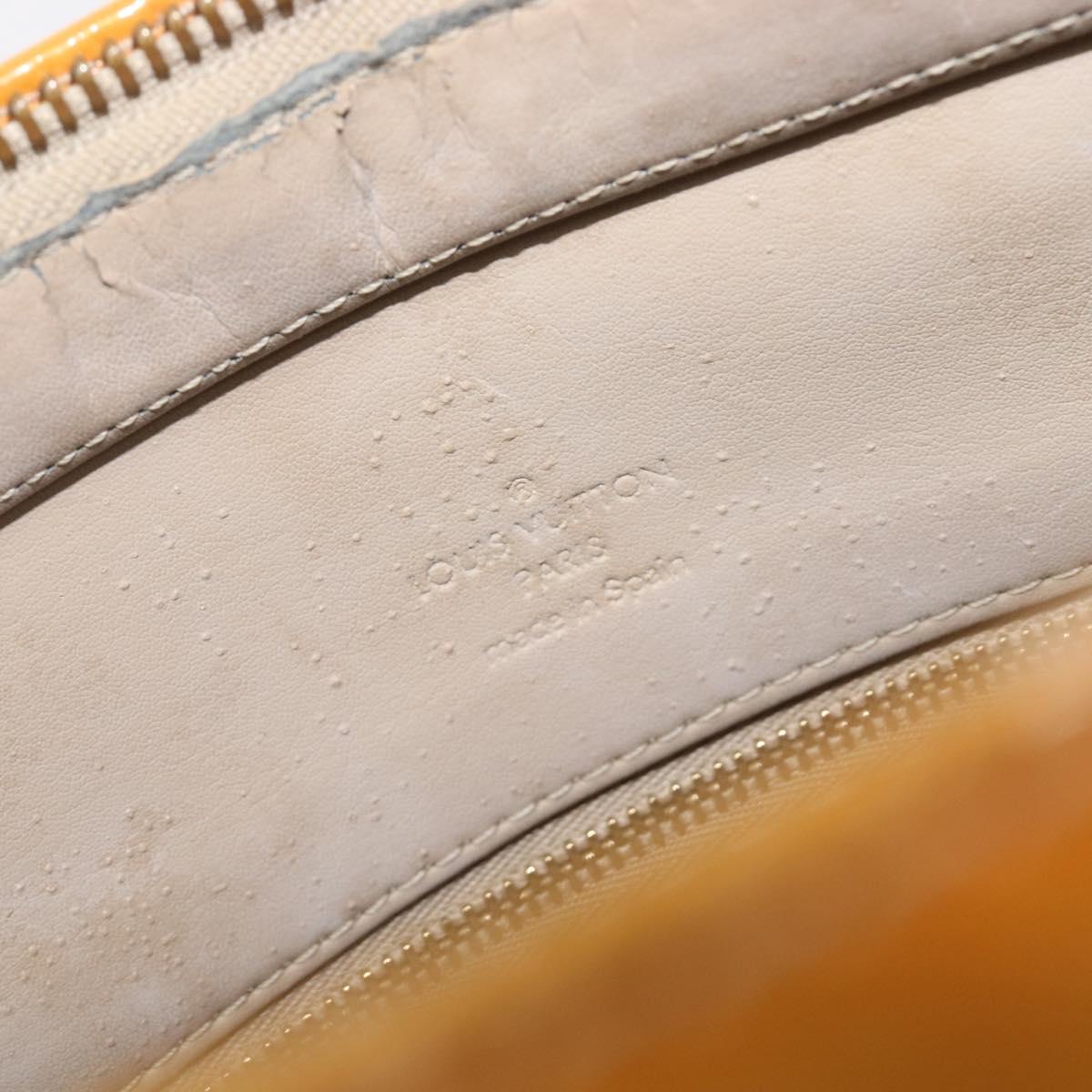 LOUIS VUITTON Monogram Vernis Houston Hand Bag Beige M91004 LV Auth BA16516