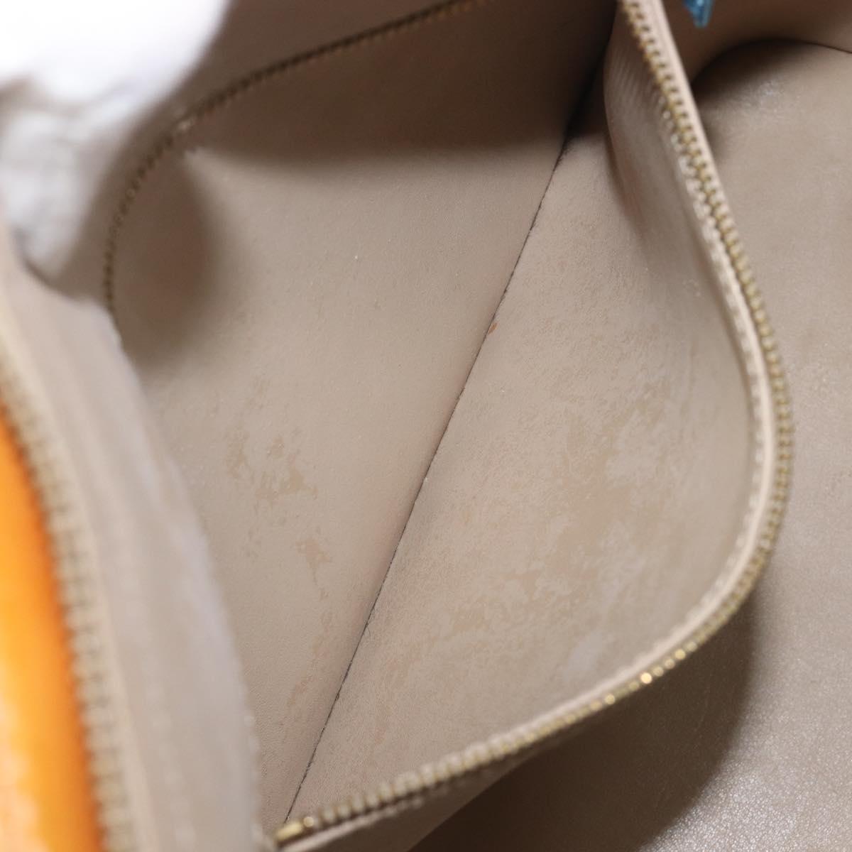 LOUIS VUITTON Monogram Vernis Houston Hand Bag Beige M91004 LV Auth BA16516