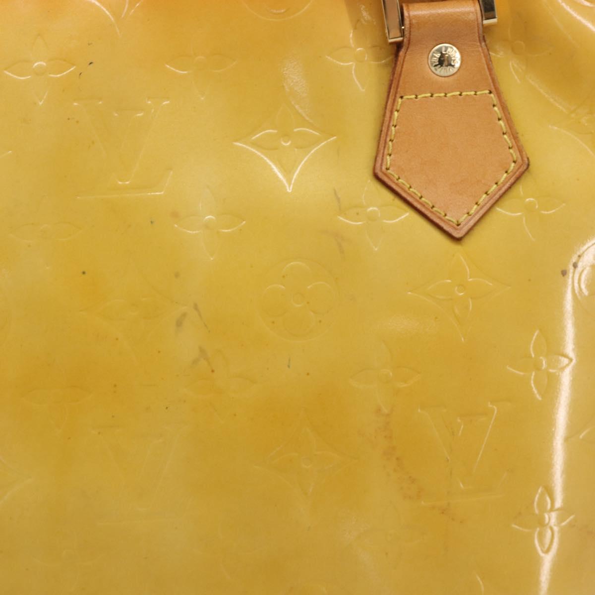 LOUIS VUITTON Monogram Vernis Houston Hand Bag Beige M91004 LV Auth BA16516