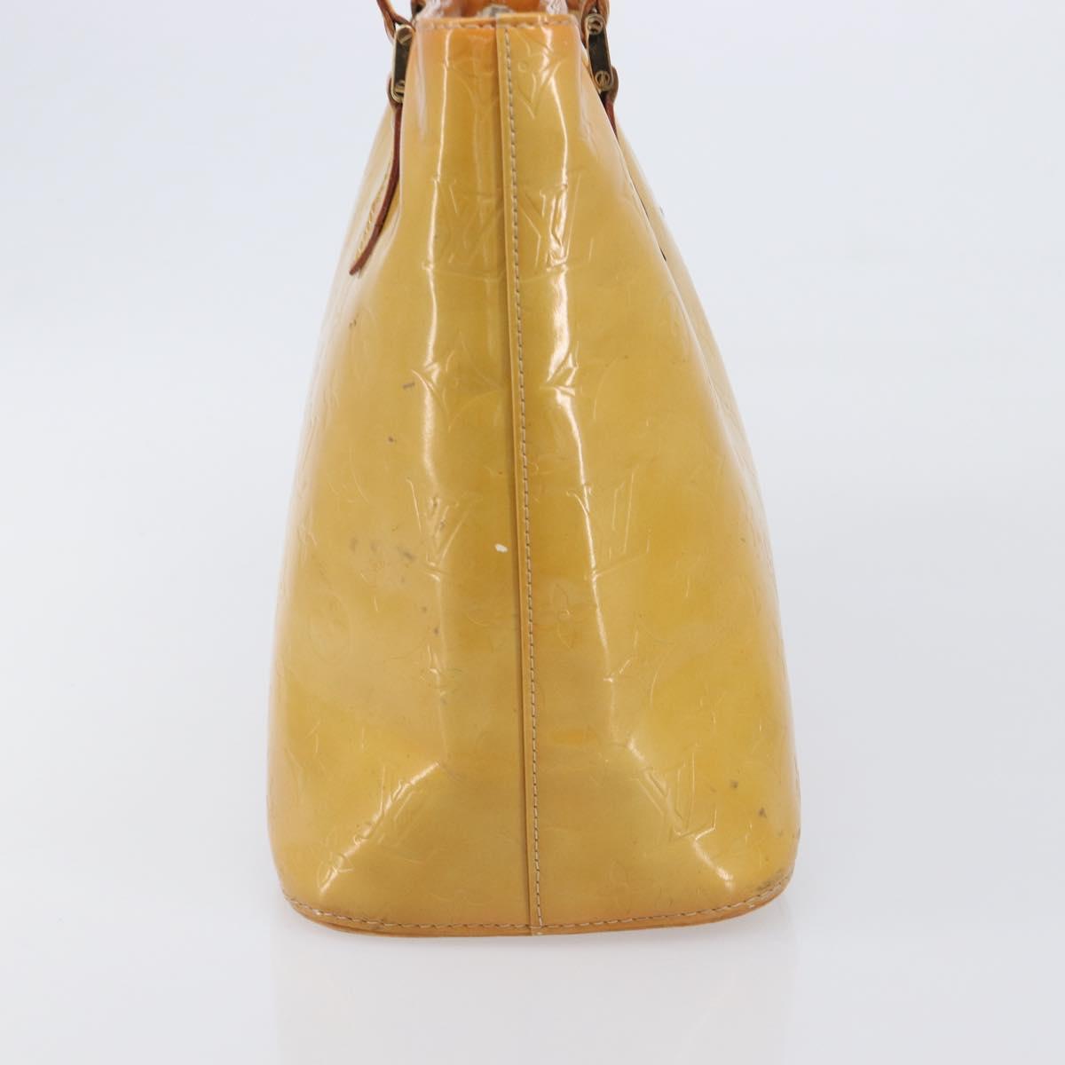 LOUIS VUITTON Monogram Vernis Houston Hand Bag Beige M91004 LV Auth BA16516