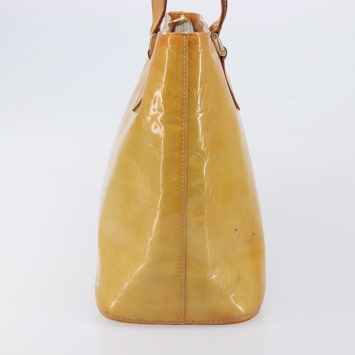LOUIS VUITTON Monogram Vernis Houston Hand Bag Beige M91004 LV Auth BA16516