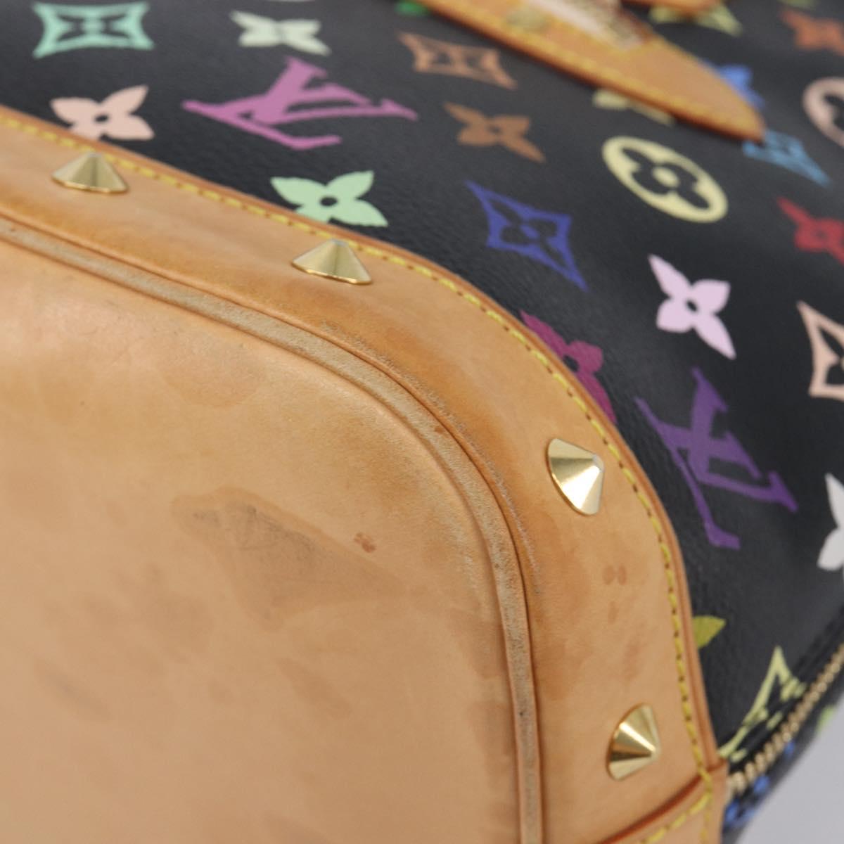 LOUIS VUITTON Monogram Multicolor Alma Hand Bag Black M92646 LV Auth BA16525A