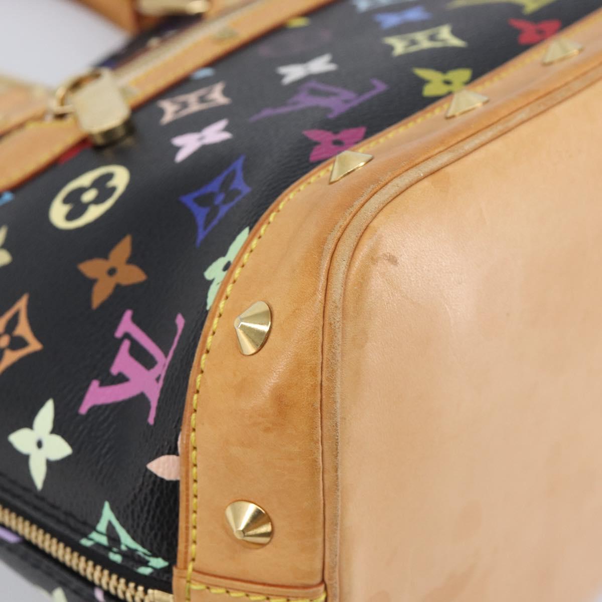 LOUIS VUITTON Monogram Multicolor Alma Hand Bag Black M92646 LV Auth BA16525A