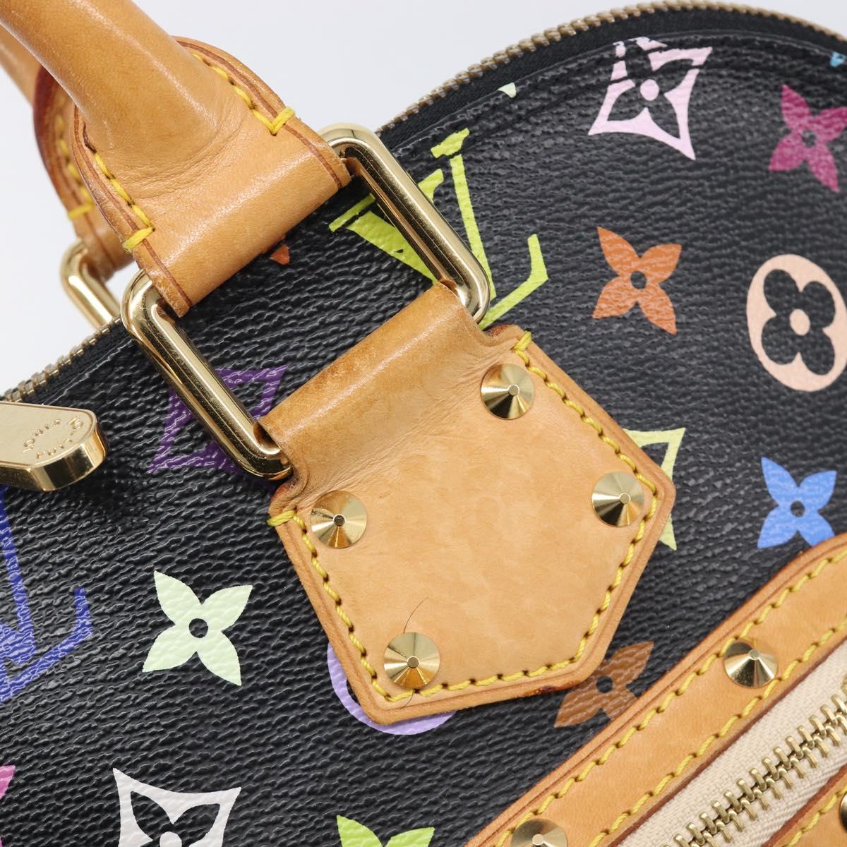 LOUIS VUITTON Monogram Multicolor Alma Hand Bag Black M92646 LV Auth BA16525A