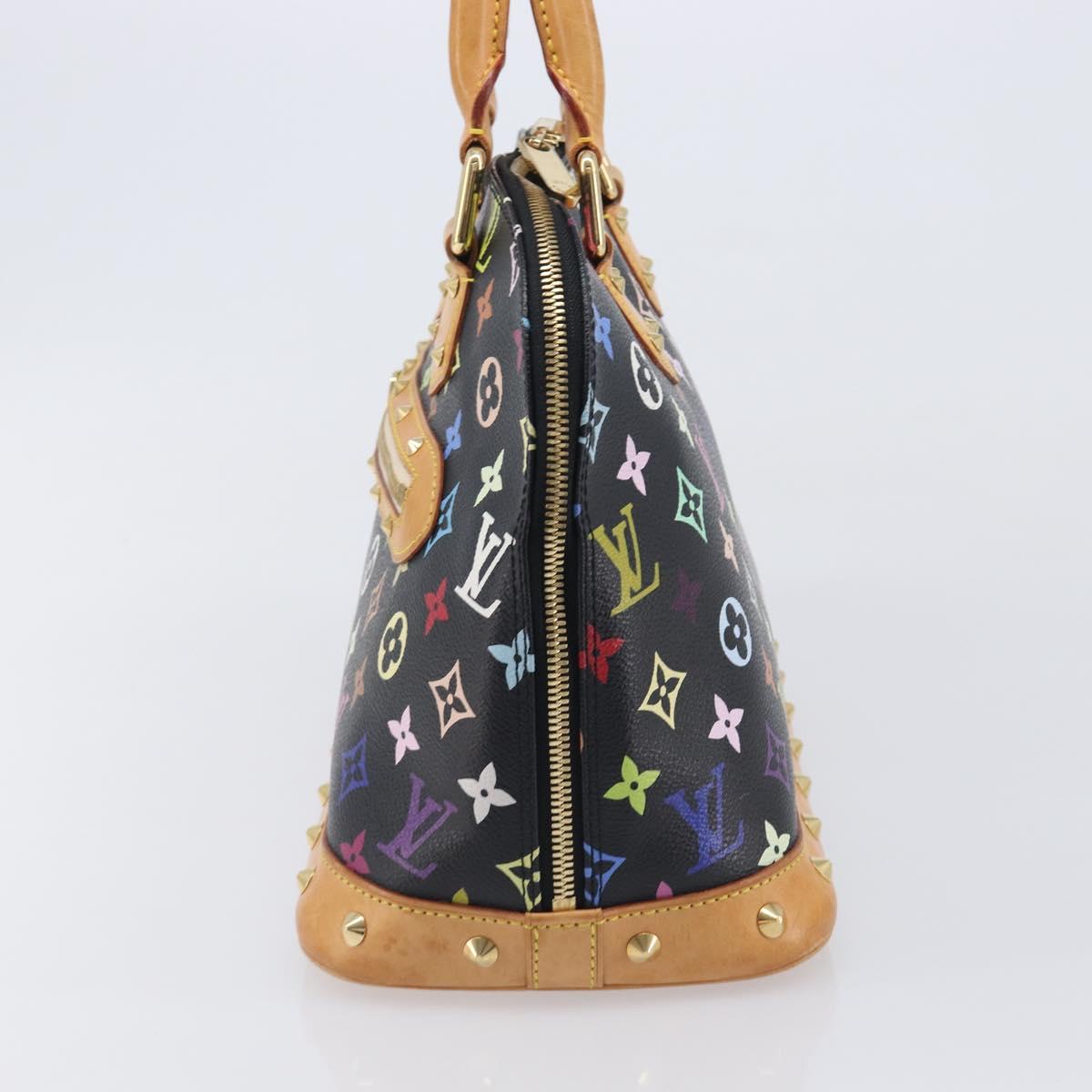 LOUIS VUITTON Monogram Multicolor Alma Hand Bag Black M92646 LV Auth BA16525A