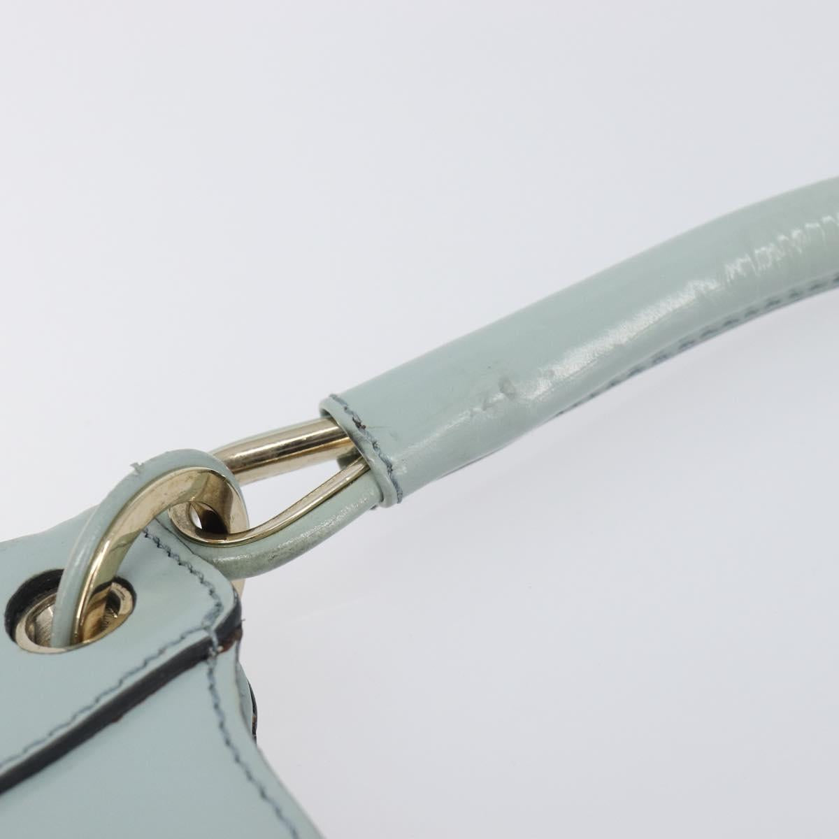 GUCCI Hand Bag Patent Light Blue Gold Tone 005 0817 Auth BA16527