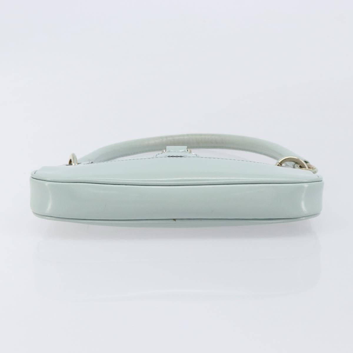 GUCCI Hand Bag Patent Light Blue Gold Tone 005 0817 Auth BA16527
