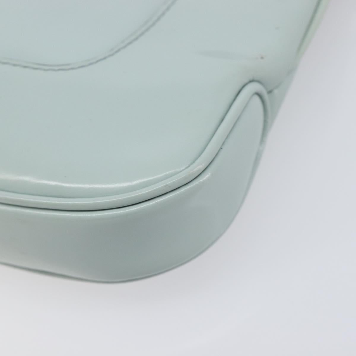 GUCCI Hand Bag Patent Light Blue Gold Tone 005 0817 Auth BA16527