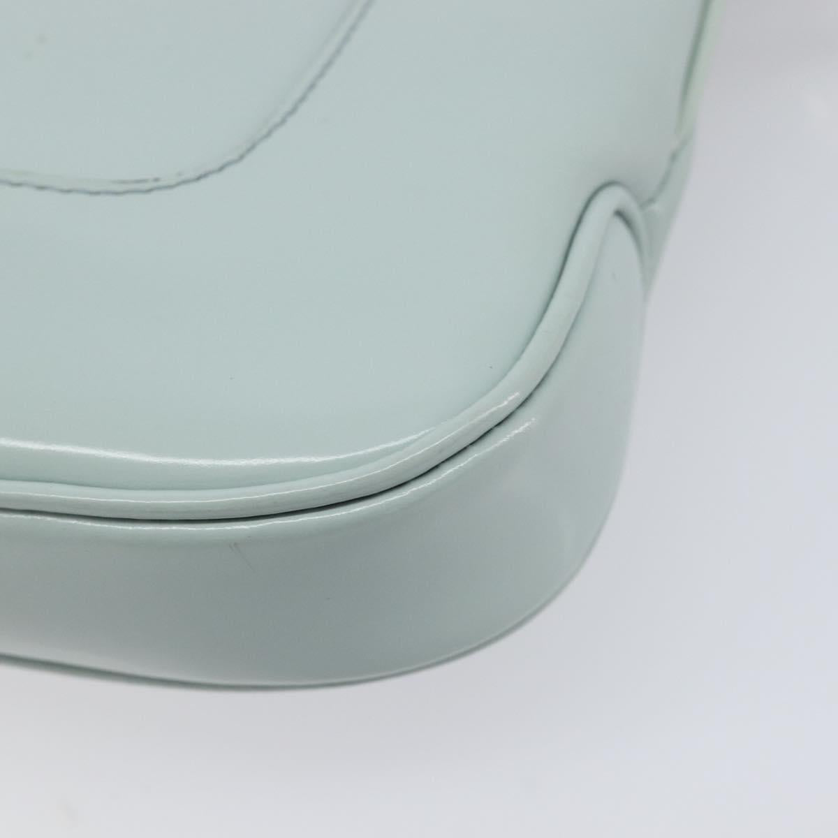 GUCCI Hand Bag Patent Light Blue Gold Tone 005 0817 Auth BA16527
