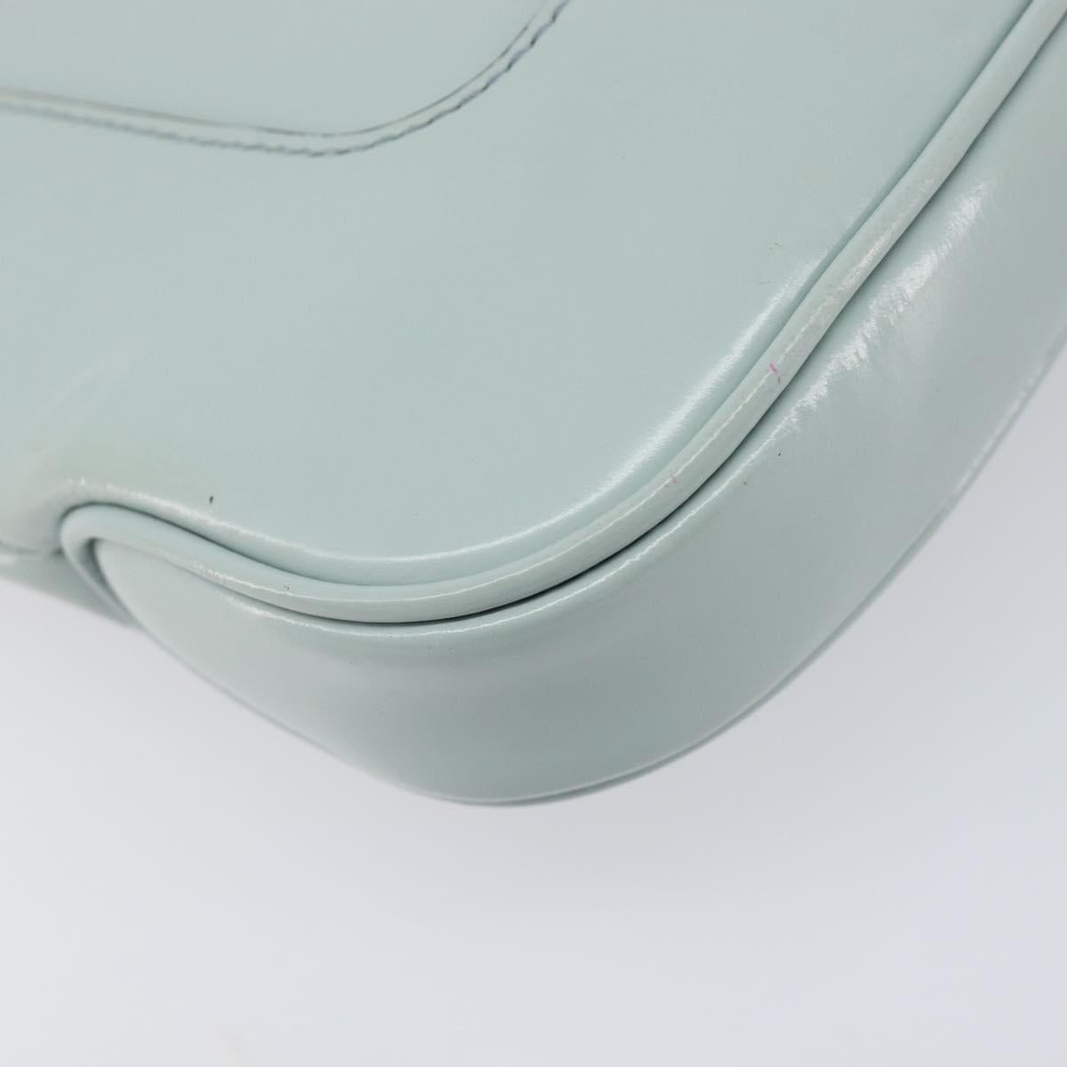 GUCCI Hand Bag Patent Light Blue Gold Tone 005 0817 Auth BA16527