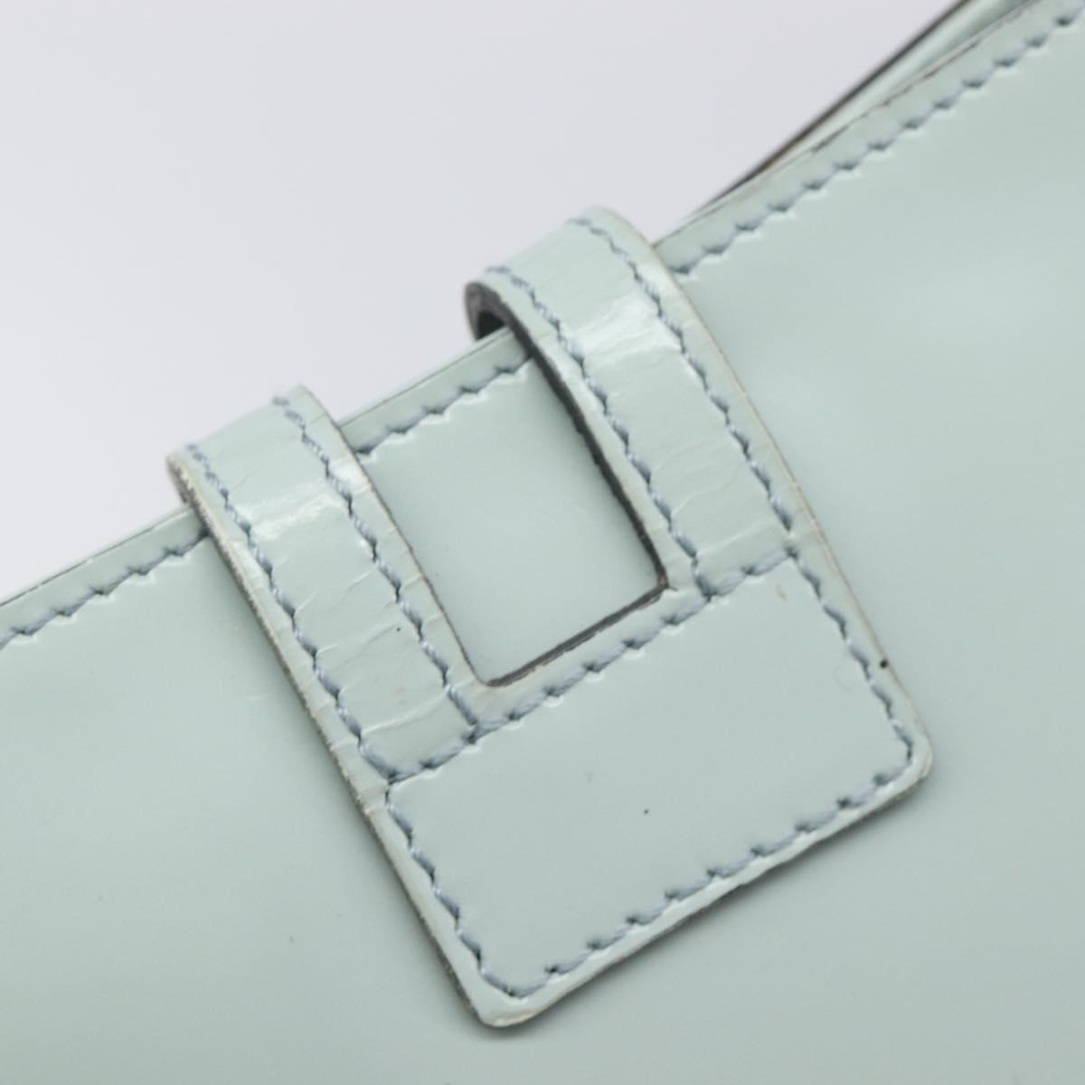 GUCCI Hand Bag Patent Light Blue Gold Tone 005 0817 Auth BA16527