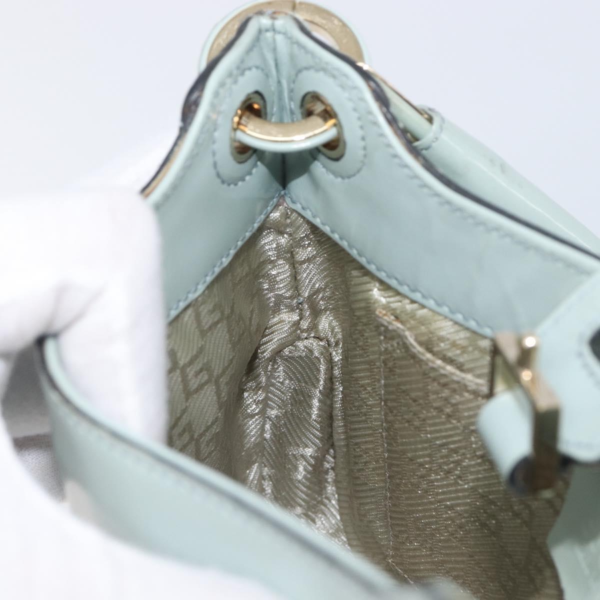 GUCCI Hand Bag Patent Light Blue Gold Tone 005 0817 Auth BA16527