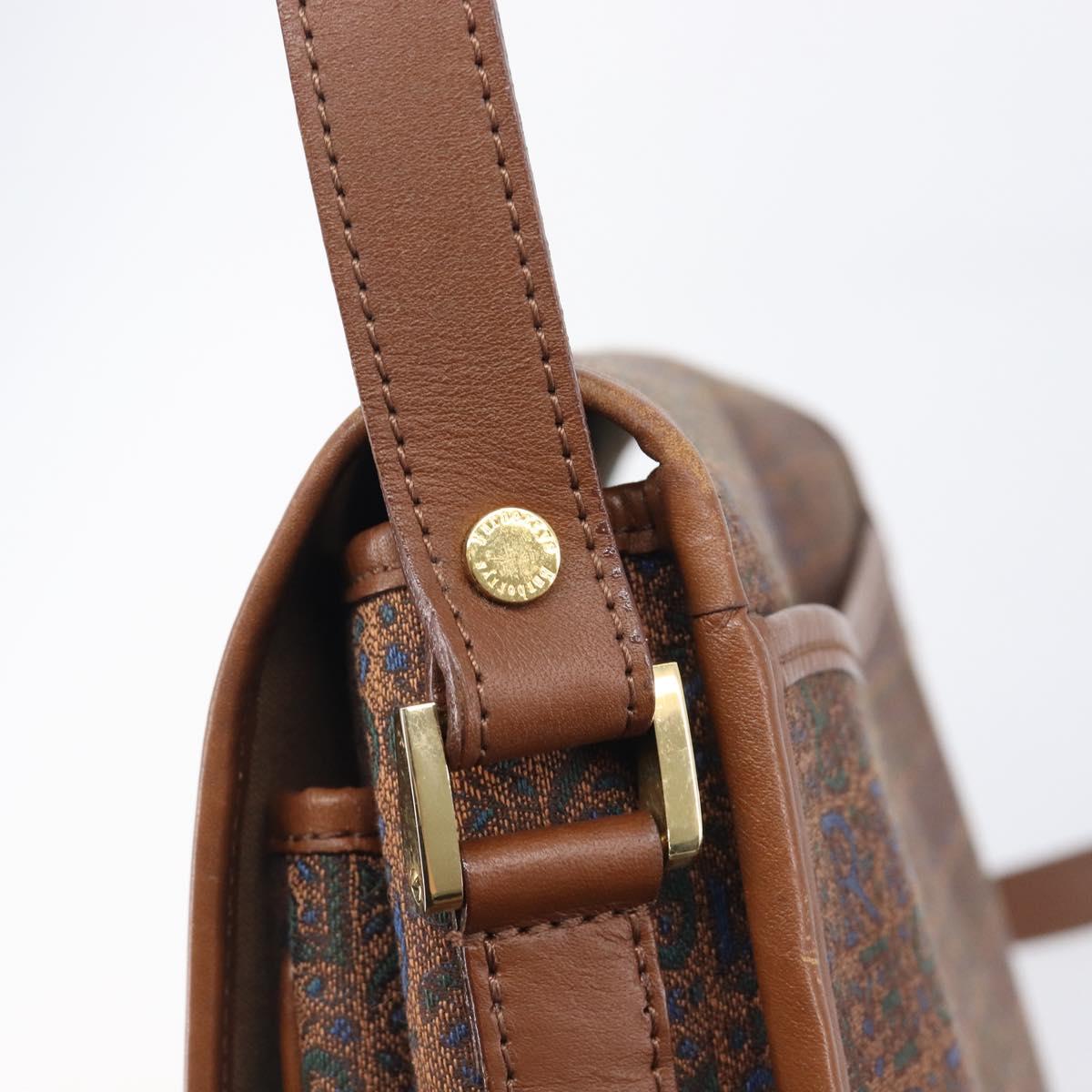 Burberrys Shoulder Bag Canvas Brown Gold Tone Auth BA16531A