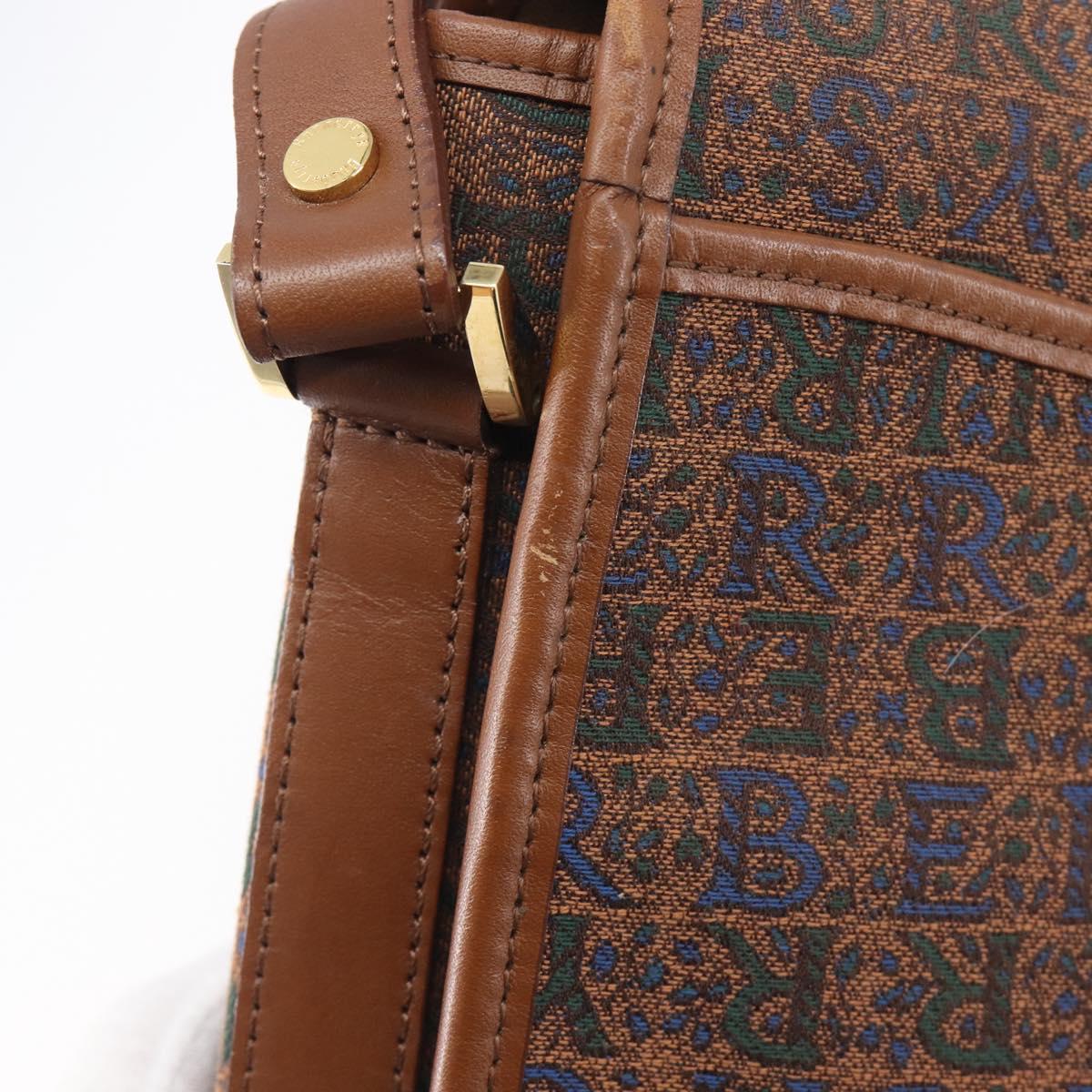 Burberrys Shoulder Bag Canvas Brown Gold Tone Auth BA16531A