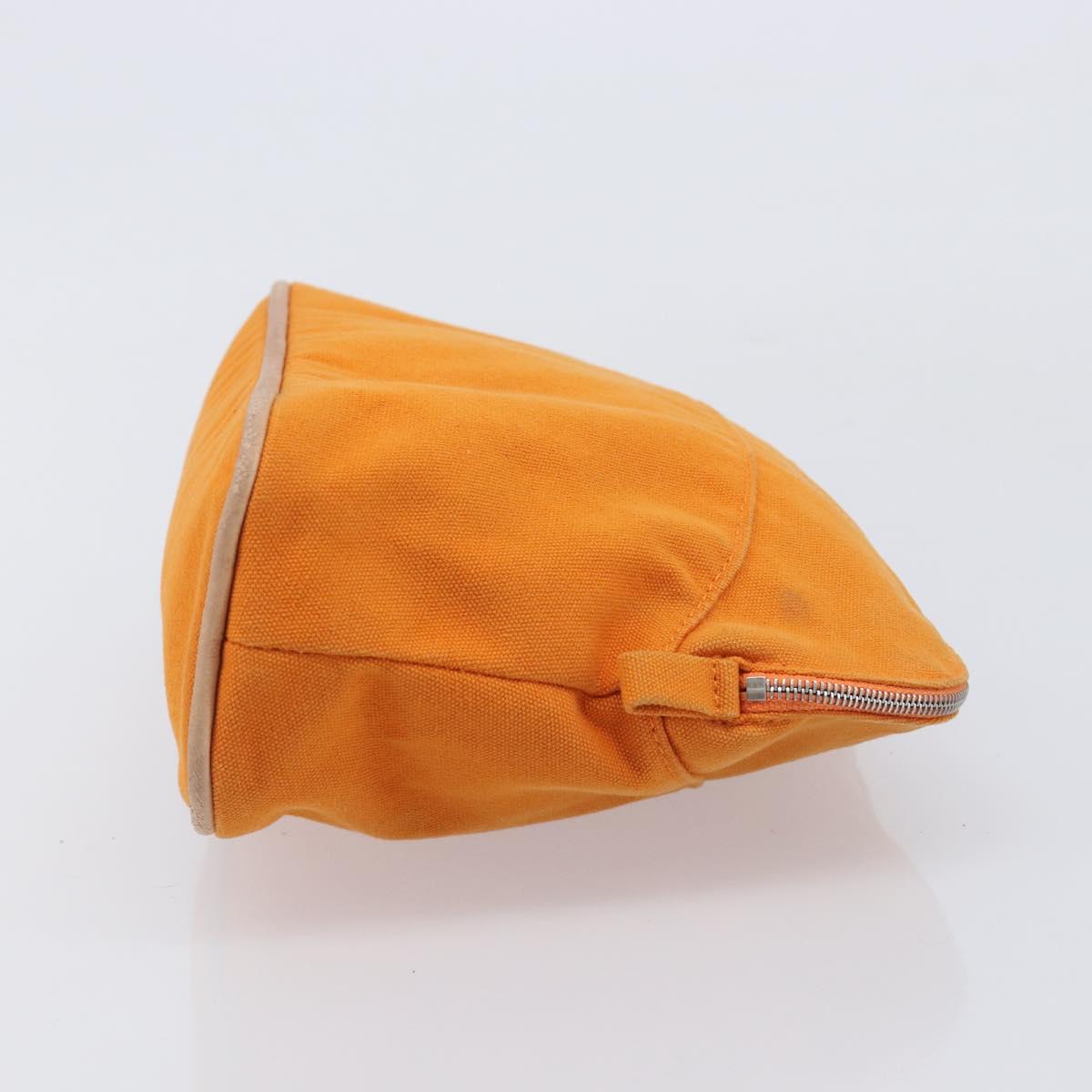 HERMES Bolide Pouch Canvas 2 Set Black Orange Auth BA16534