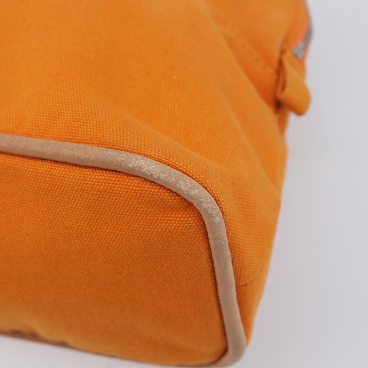 HERMES Bolide Pouch Canvas 2 Set Black Orange Auth BA16534