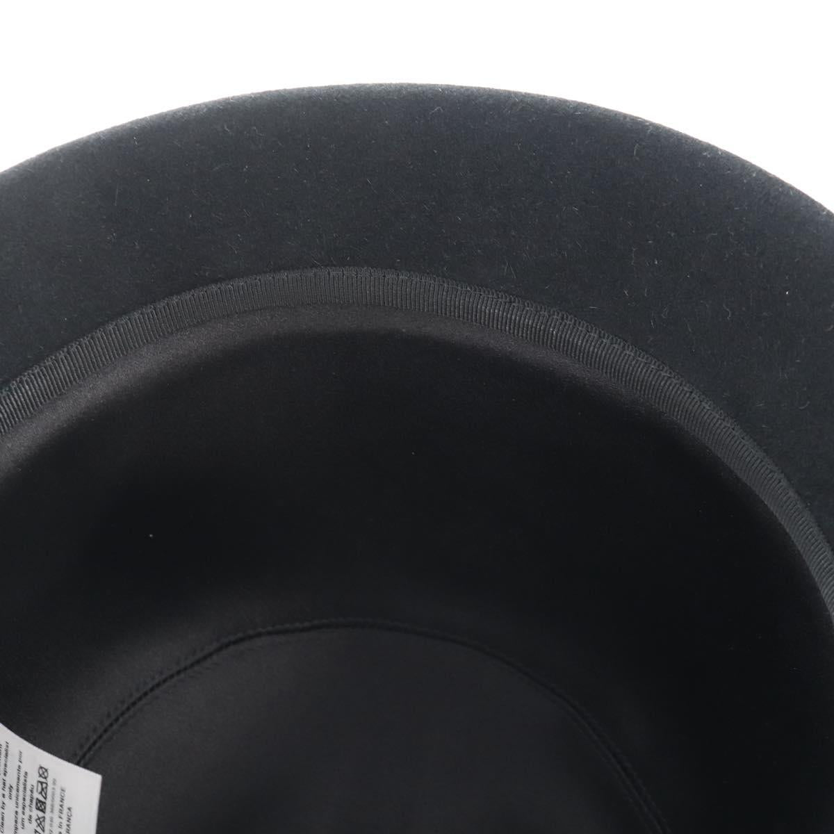 Christian Dior Hat Wool Black Gold Tone Auth BA16536M