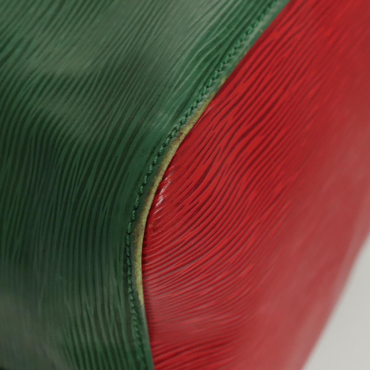 LOUIS VUITTON Epi Petit Noe Shoulder Bag Bicolor Green Red M44147 LV Auth BA1654