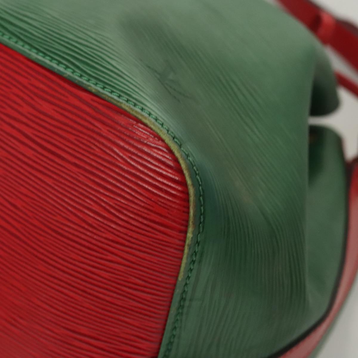 LOUIS VUITTON Epi Petit Noe Shoulder Bag Bicolor Green Red M44147 LV Auth BA1654