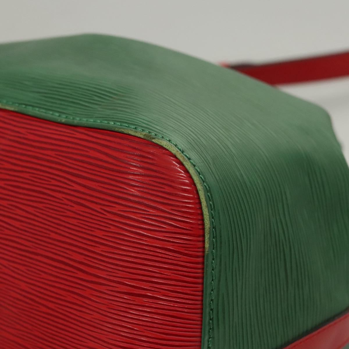 LOUIS VUITTON Epi Petit Noe Shoulder Bag Bicolor Green Red M44147 LV Auth BA1654