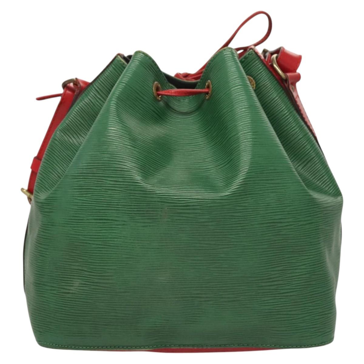 LOUIS VUITTON Epi Petit Noe Shoulder Bag Bicolor Green Red M44147 LV Auth BA1654