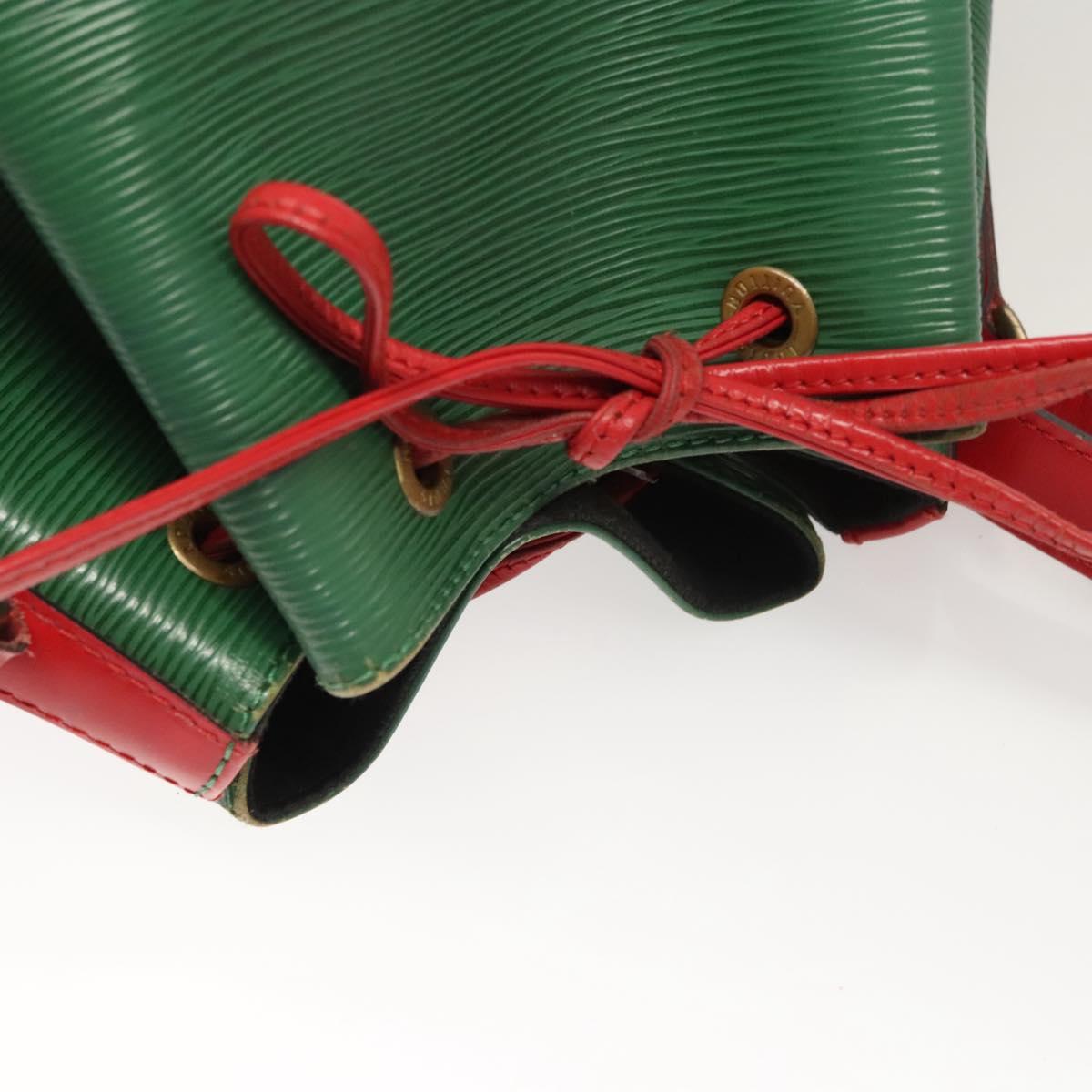 LOUIS VUITTON Epi Petit Noe Shoulder Bag Bicolor Green Red M44147 LV Auth BA1654