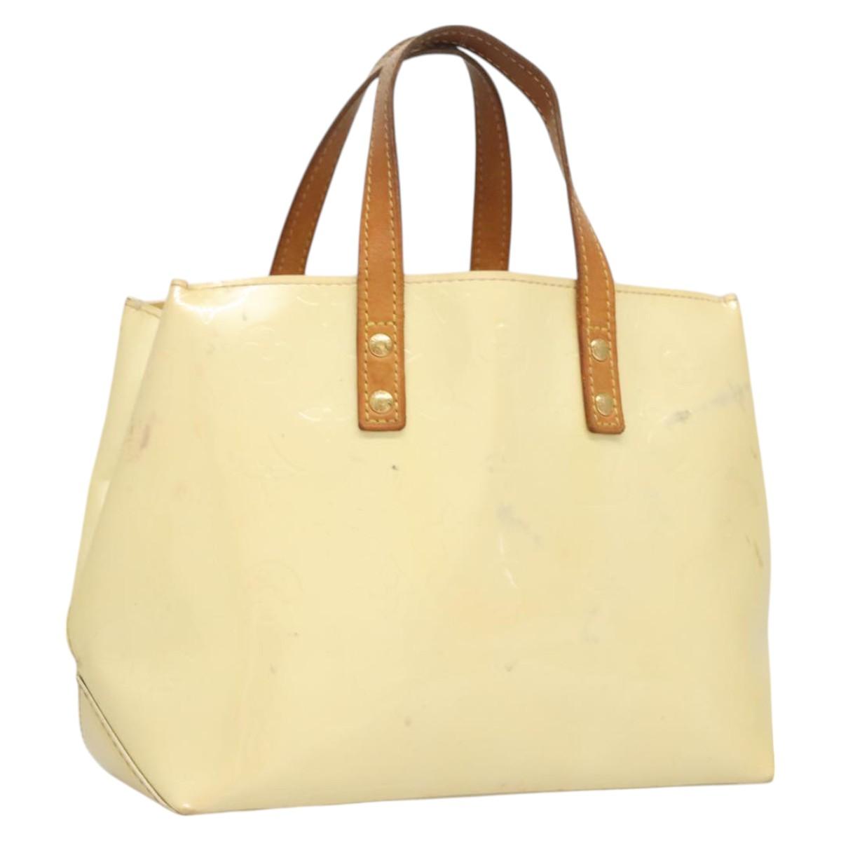 LOUIS VUITTON Monogram Vernis Reade PM Hand Bag Perle M91336 LV Auth BA1655