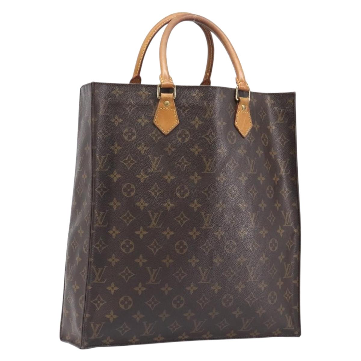 LOUIS VUITTON Monogram Sac Plat Hand Bag M51140 LV Auth BA16574